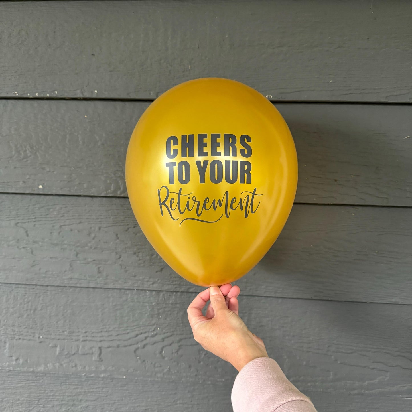 Cheers to Your Retirement Gold Latex Balloon – Perfect for Retirement Parties