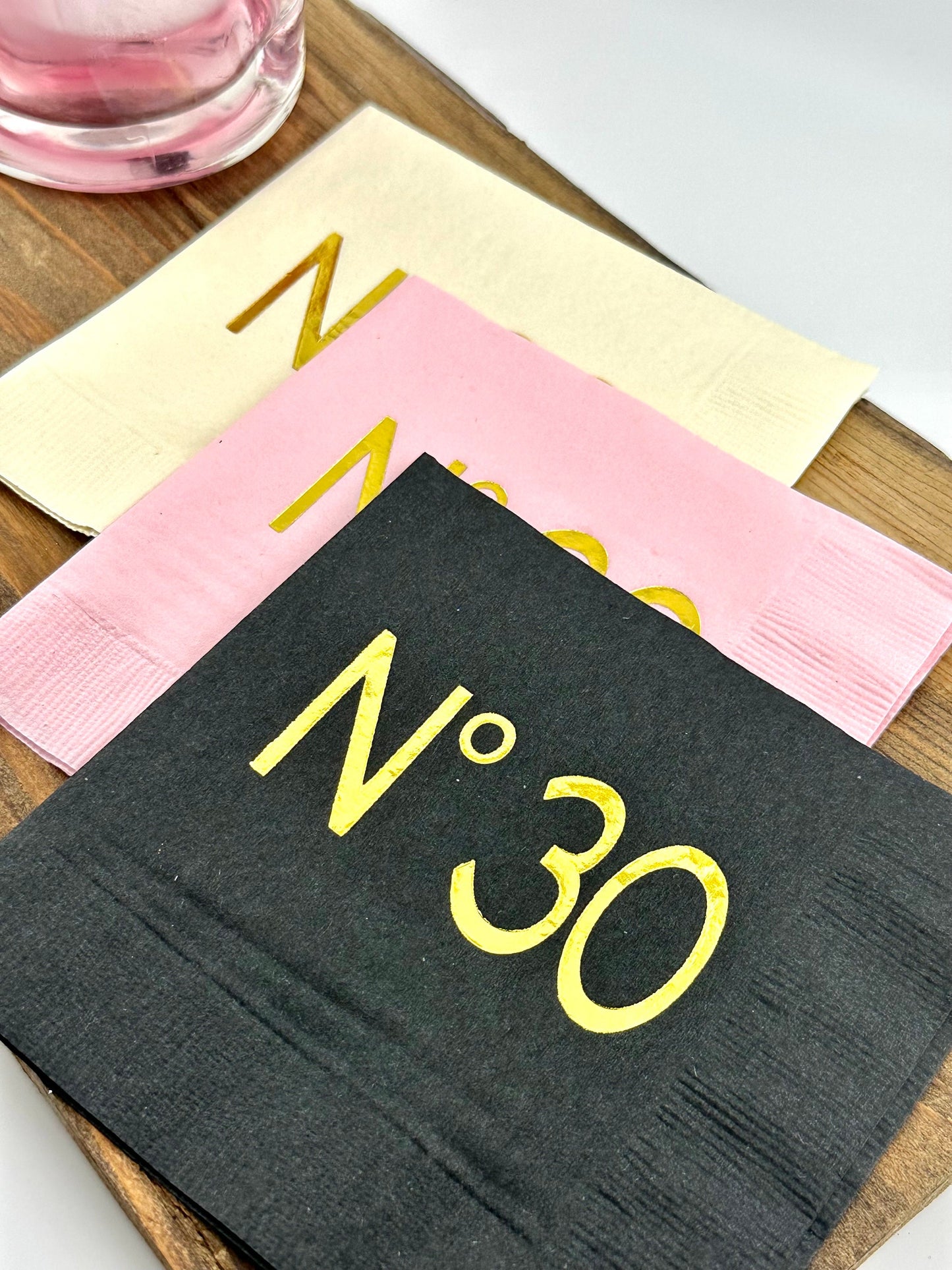 No 30 Couture Cocktail Napkins - Elegant 30th Birthday Party Decor