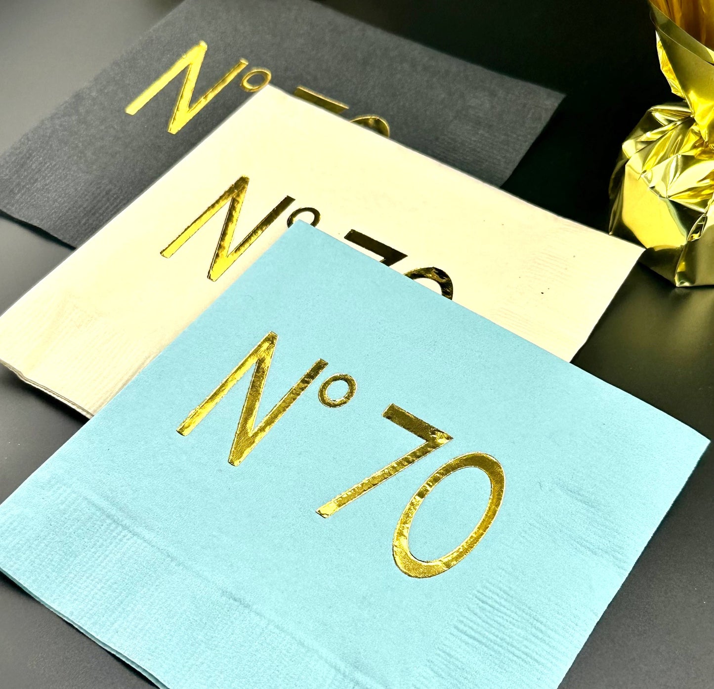 No 70 Couture Themed Cocktail Napkins – Elegant Décor for Your 70th Birthday