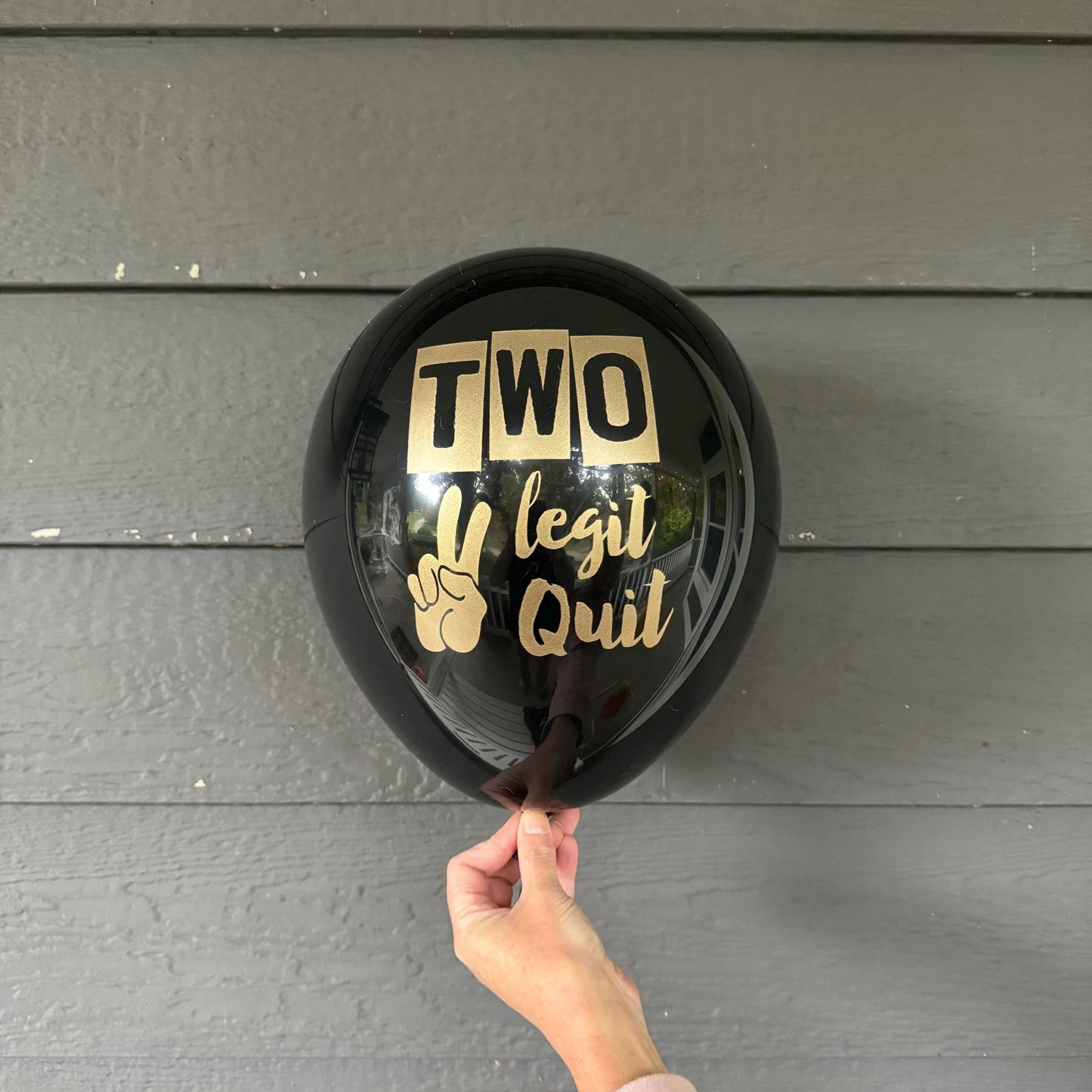 Two Legit To Quit Balloons – Black and Gold 2nd Birthday Party Decorations