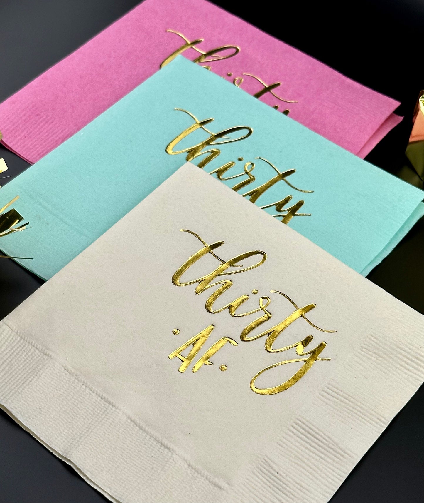 Thirty AF Cocktail Napkins - Perfect for 30th Birthday Parties