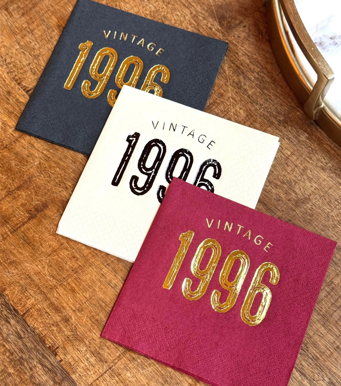 Vintage 1996 Cocktail Napkins – 30th Birthday Personalized Foil Napkins | Set of 20