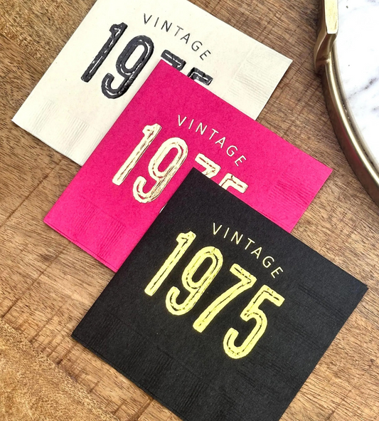 Vintage 1975 Birthday Napkins – Elegant Party Decor for a 50th Celebration