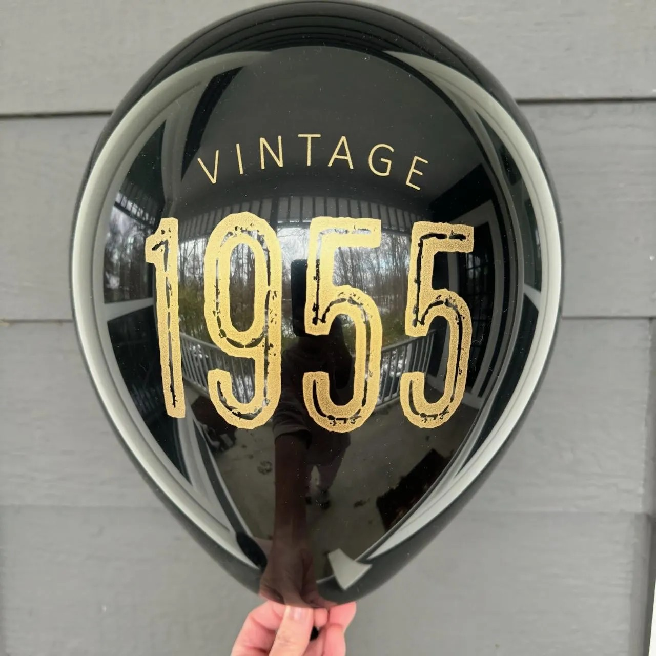 Vintage 1955 Balloon – 70th Birthday Celebration-Black, White, or Navy with Gold Metallic Font