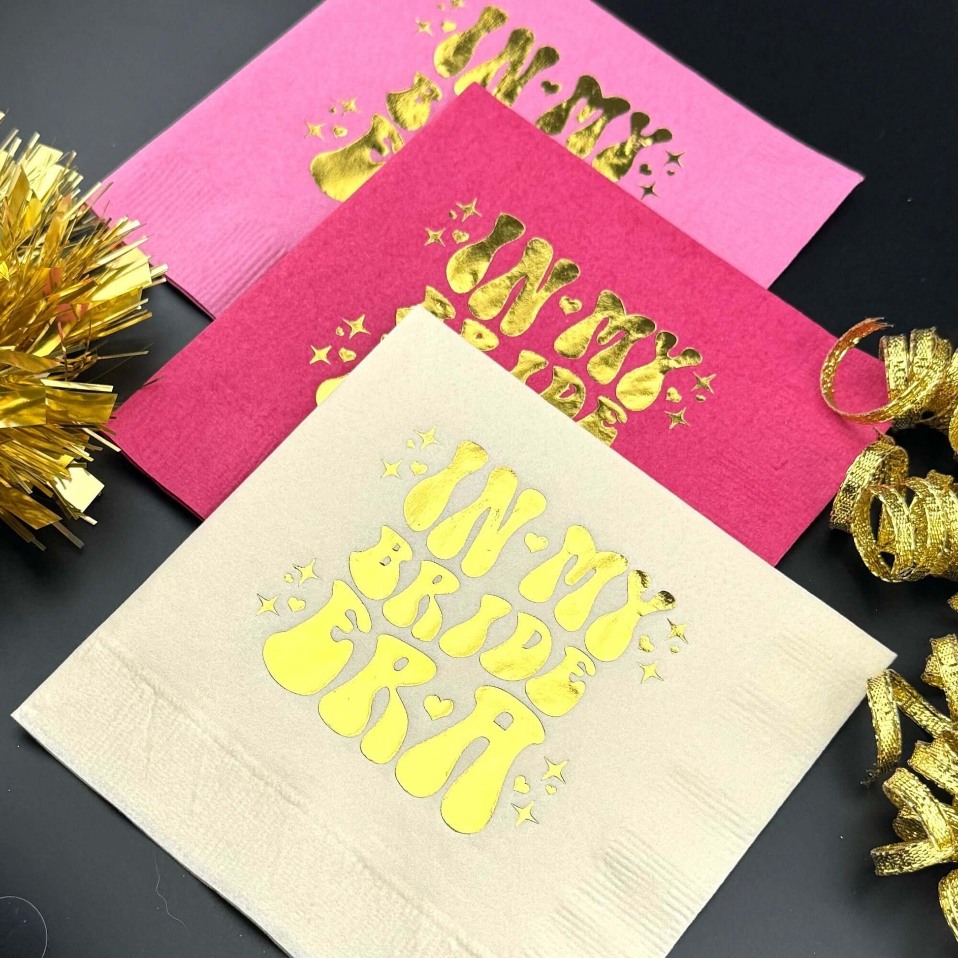 In My Bride Era Cocktail Napkins foil stamped