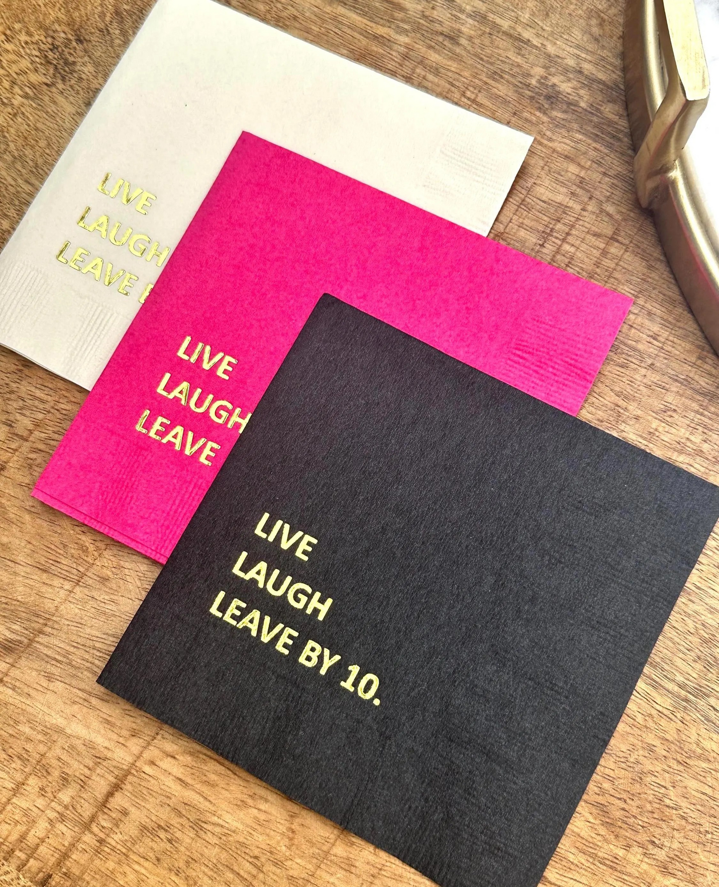 Live Laugh Leave By 10 Funny Bar Napkins – Perfect for Housewarming or Gift Giving