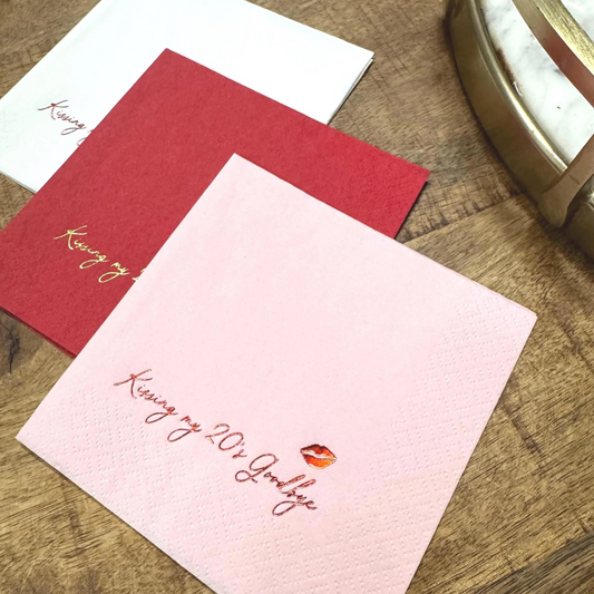 30th birthday cocktail napkins Kissing my twenties goodbye