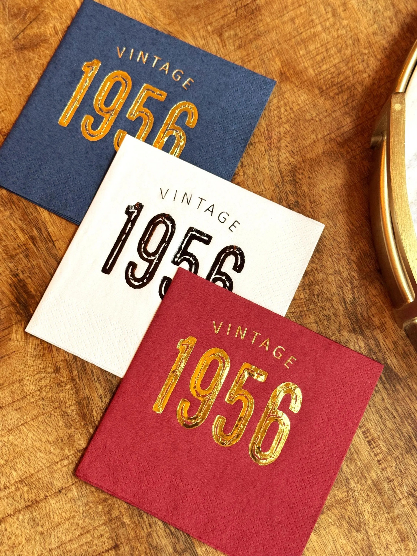 Vintage 1956 Cocktail Napkins – 70th Birthday Personalized Foil Napkins | Set of 20
