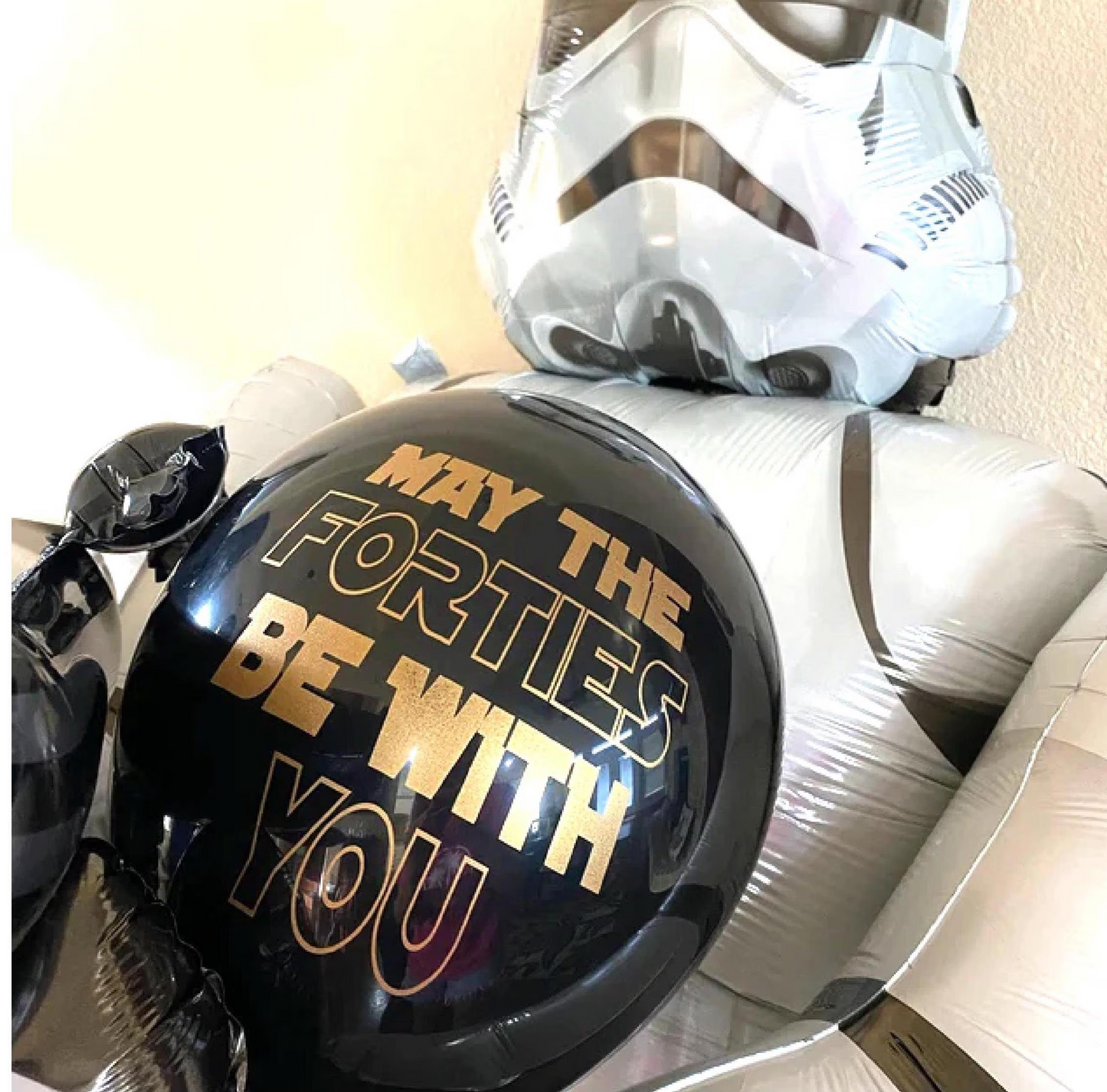 May the Forties Be With You Balloons – Star Wars-Inspired 40th Birthday Decorations