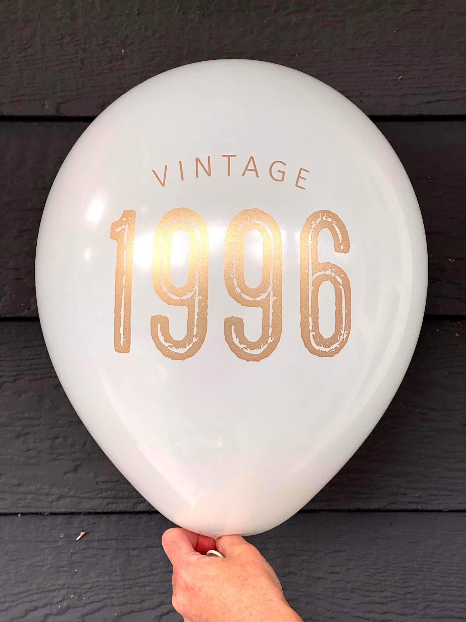 30th Birthday Balloons White and gold Vintage 1996