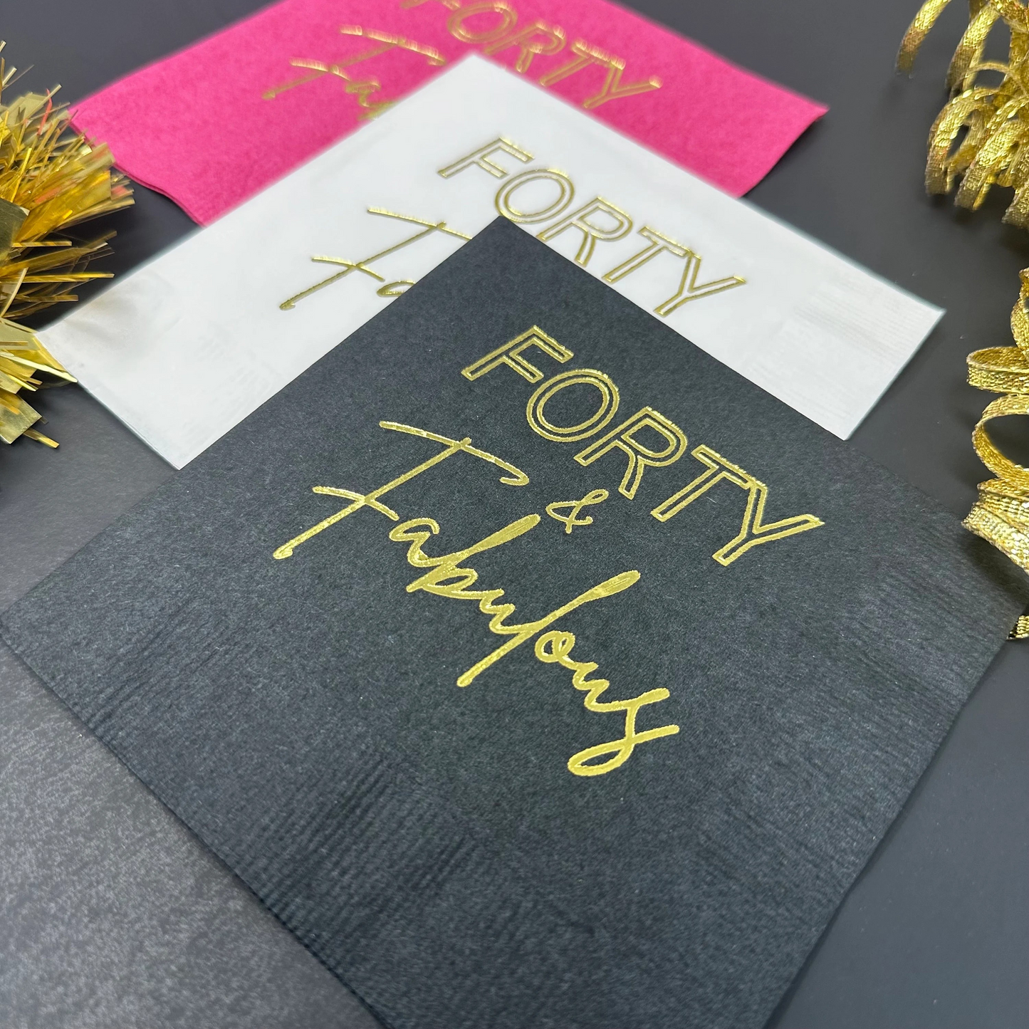 Forty and Fabulous Cocktail Napkins – Perfect for 40th Birthday Celebrations