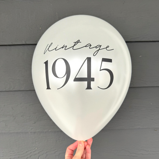 Vintage 1945 Balloon – Pearl White 80th Birthday Party Decor