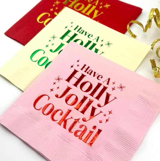 Have a Holly Jolly Cocktail Napkins – Festive Holiday Party Decor