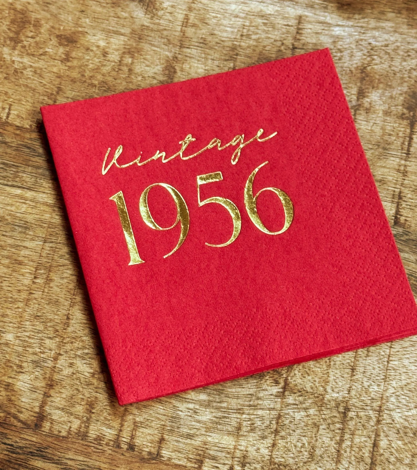 Vintage 1956 Napkins – Custom 70th Birthday Cocktail Napkins with Foil Options | 3-Ply Set of 20