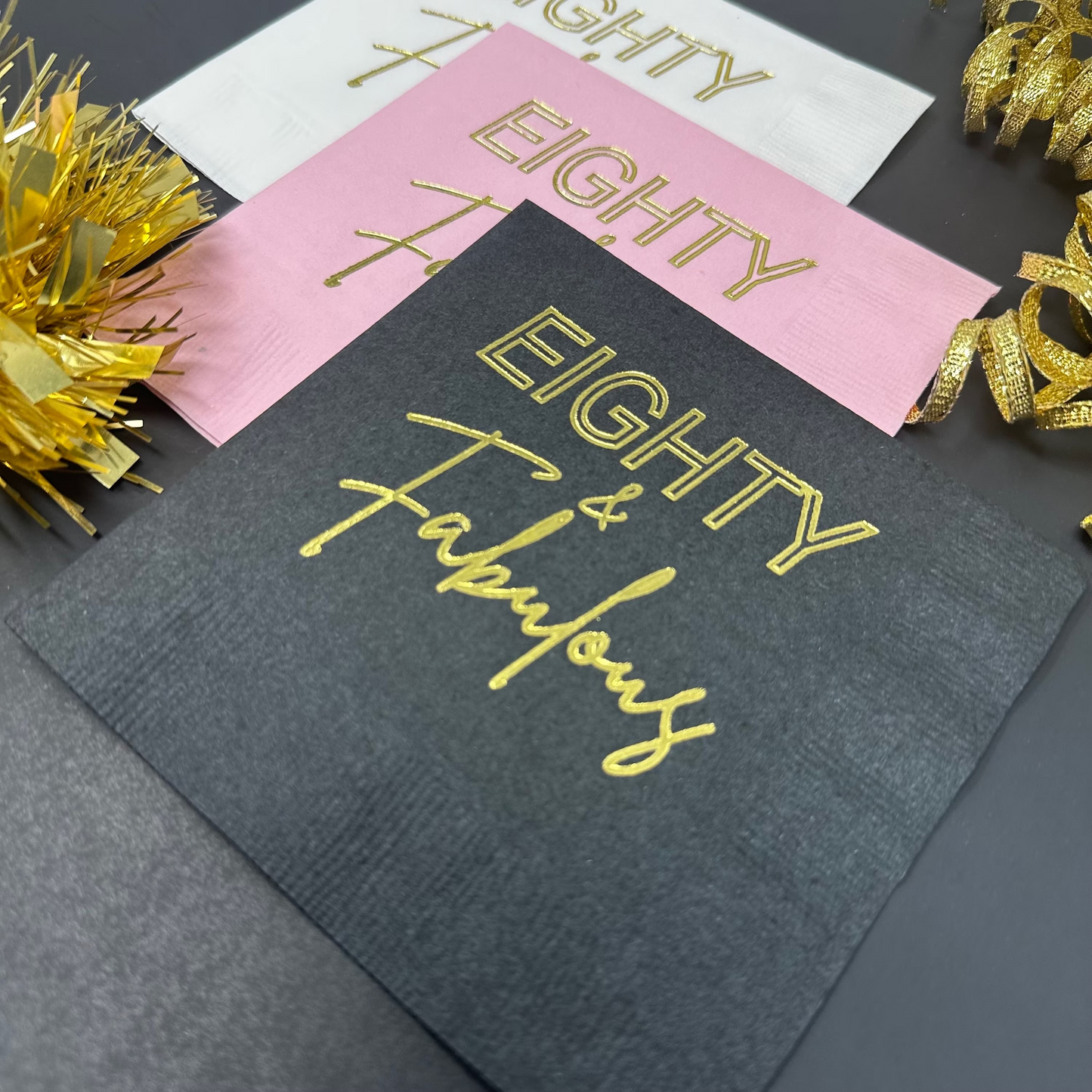 Eighty and Fabulous Cocktail Napkins - Perfect for 80th Birthday Celebrations