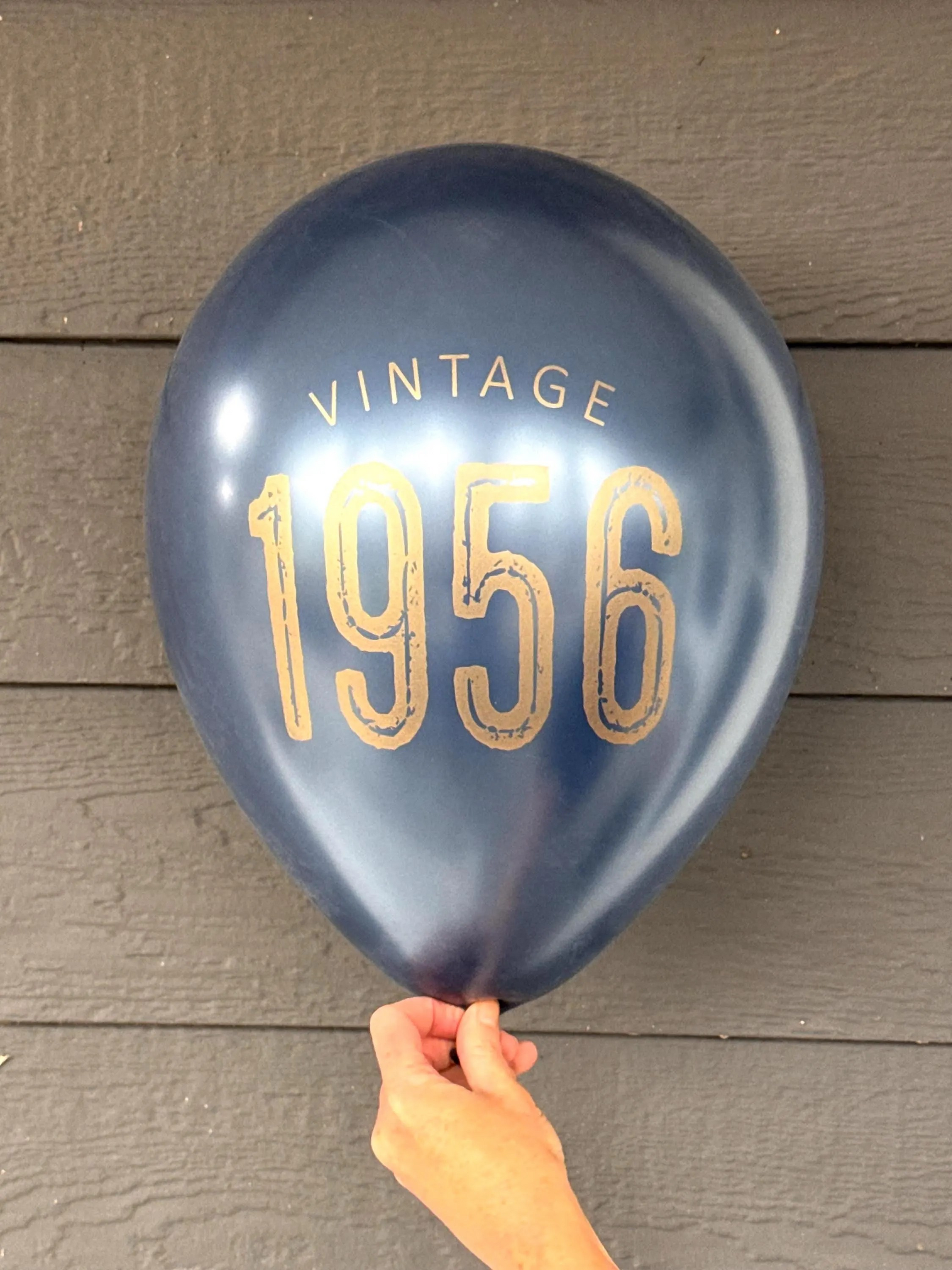 Navy 70th Birthday Balloons with Vintage 1956 in gold lettering