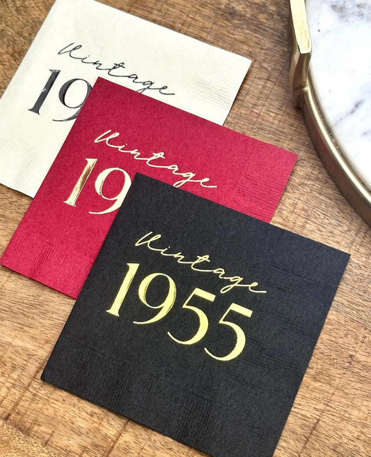 Vintage 1955 70th Birthday Napkins – Classic & Elegant Party Decor for a Milestone Celebration