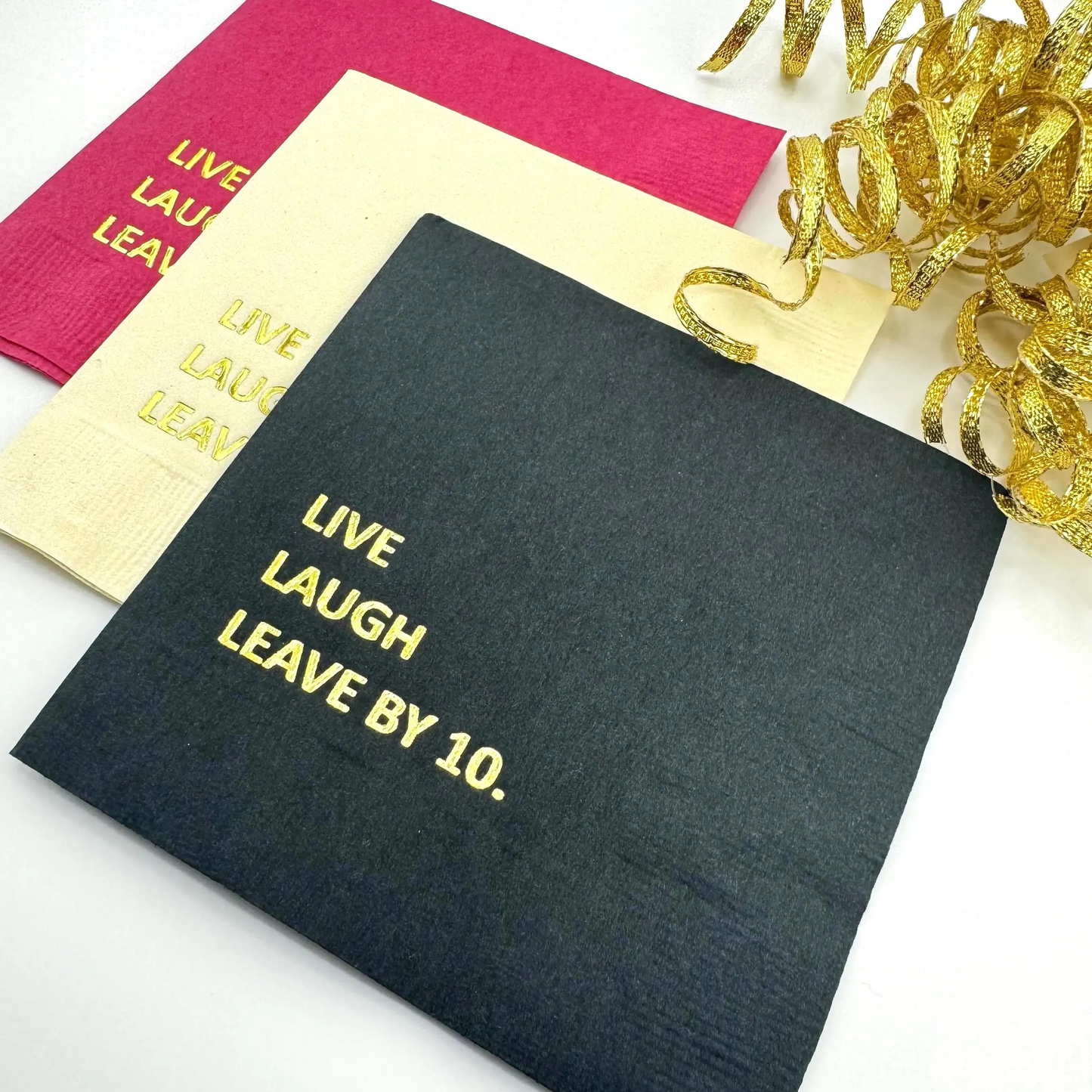 Live Laugh Leave By 10 Funny Bar Napkins – Perfect for Housewarming or Gift Giving