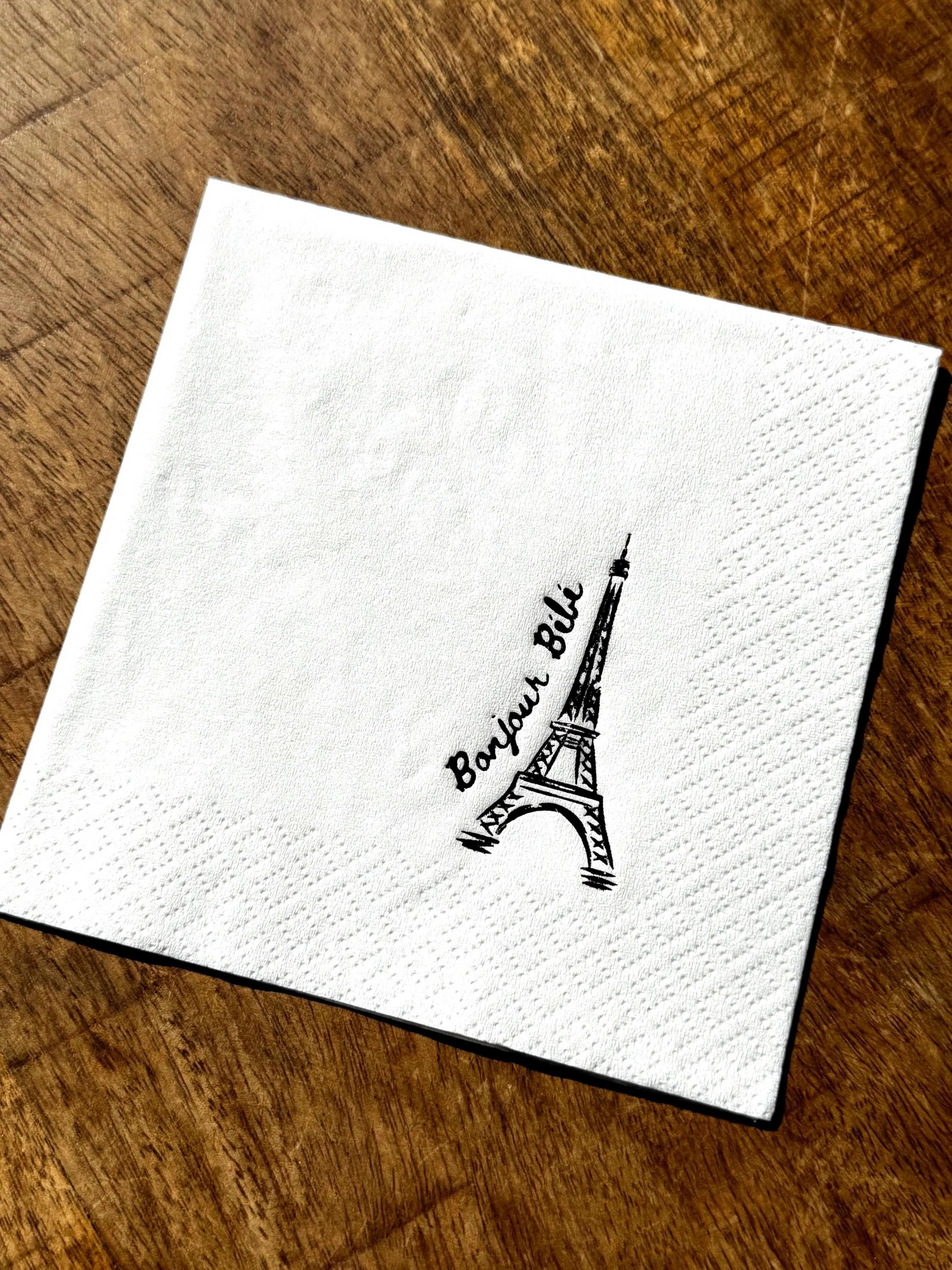 French Baby Shower Napkins | Bonjour Bébé Paris Party Decor