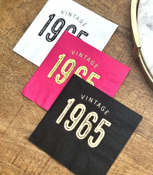 Vintage 1965 Birthday Napkins – Elegant Party Decor for a 60th Celebration