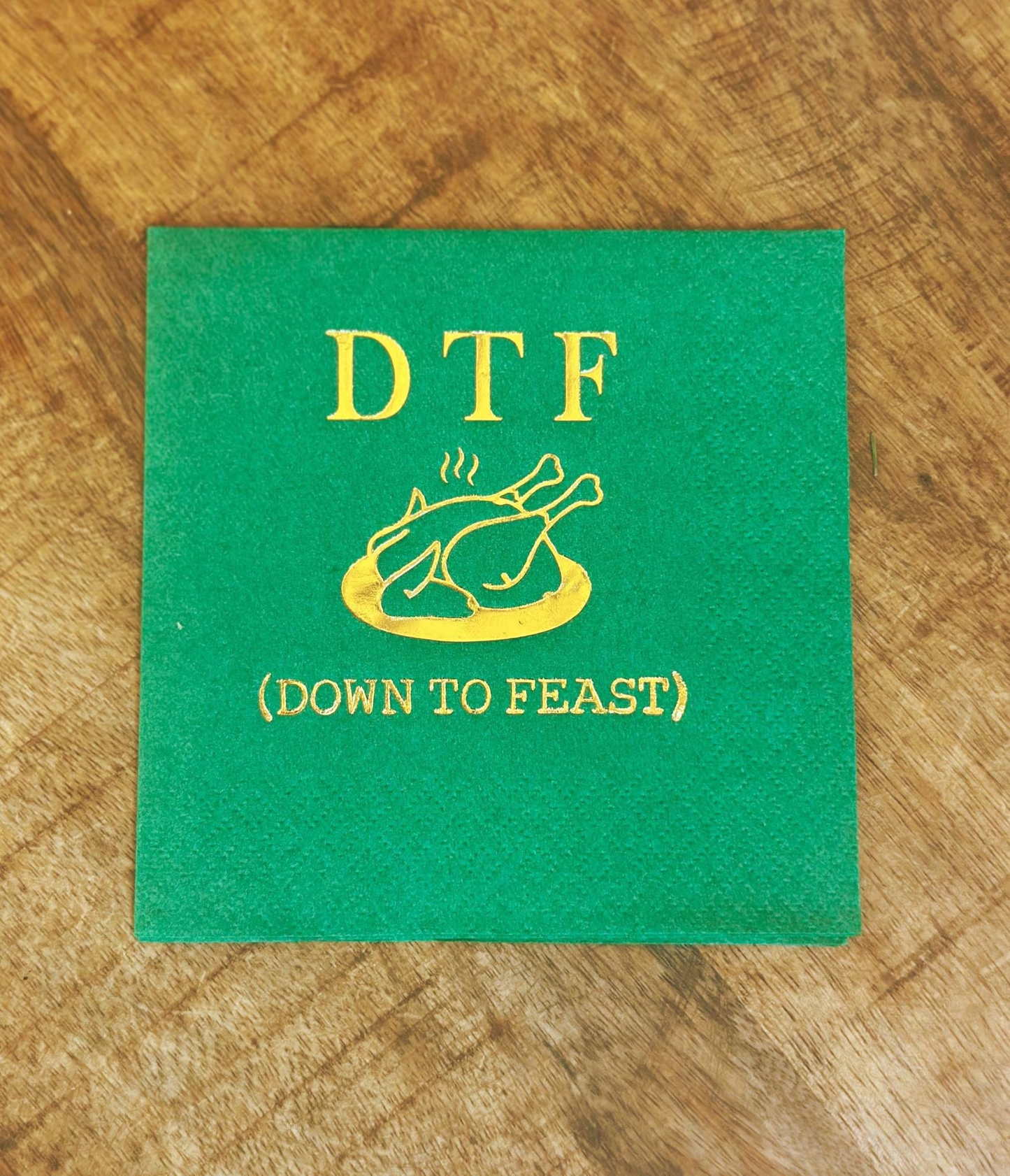Funny Thanksgiving Cocktail Napkins: Foil Stamped - Set of 20
