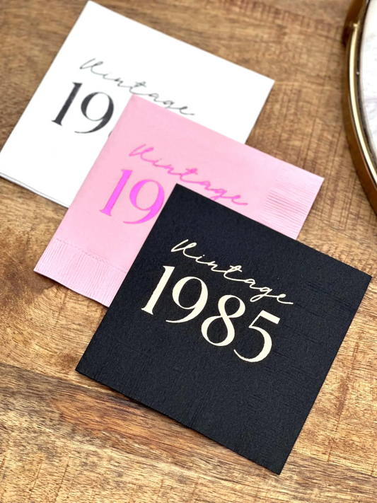 Vintage 1985 40th Birthday Napkins – Timeless & Elegant Party Decor