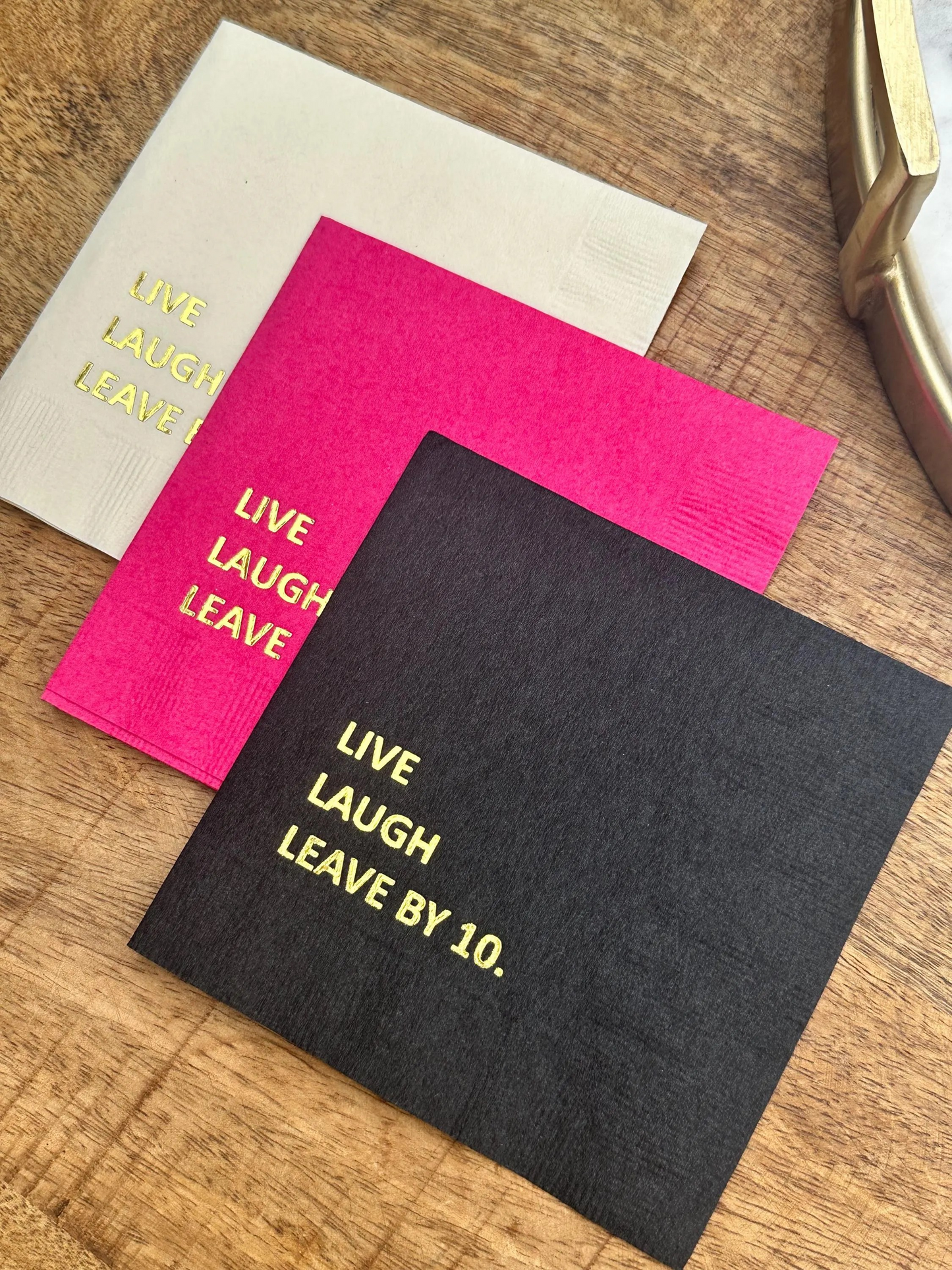 Live Laugh Leave By 10 Funny Bar Napkins – Perfect for Housewarming or Gift Giving