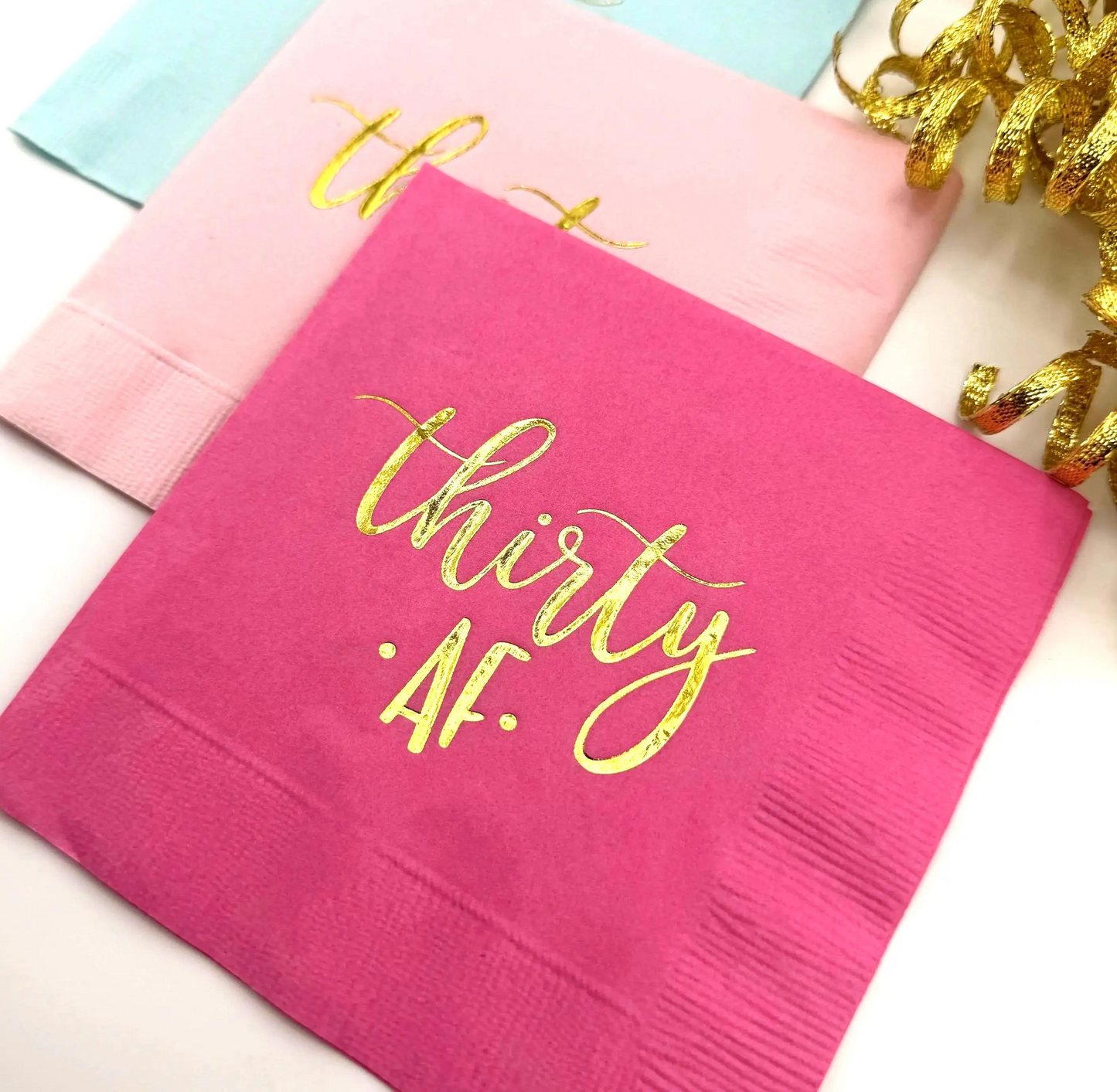 Thirty AF Cocktail Napkins - Perfect for 30th Birthday Parties