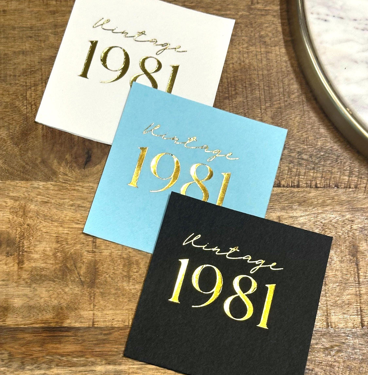 45th Birthday Napkins – Vintage 1981 Cocktail Napkins – foil-stamped cocktail napkins