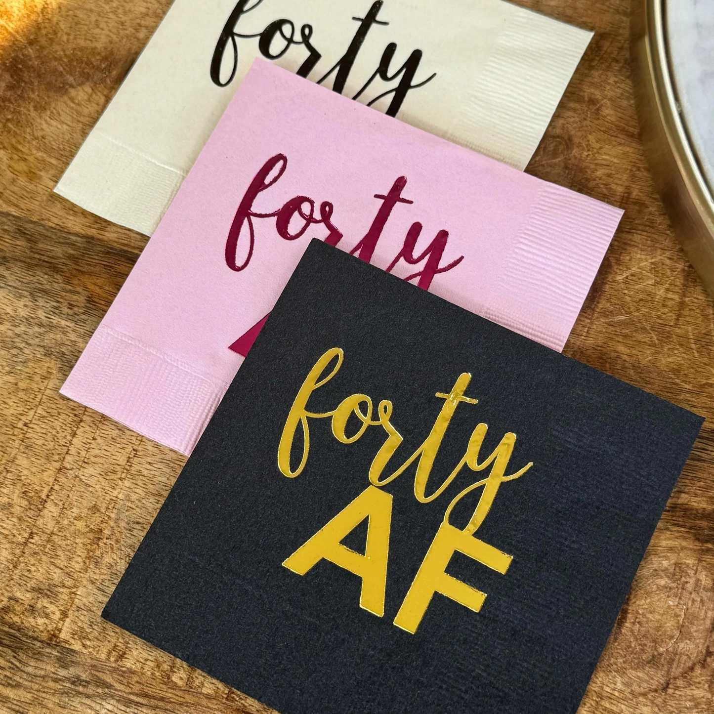 Forty AF Cocktail Napkins – Bold and Fun 40th Birthday Party Decor