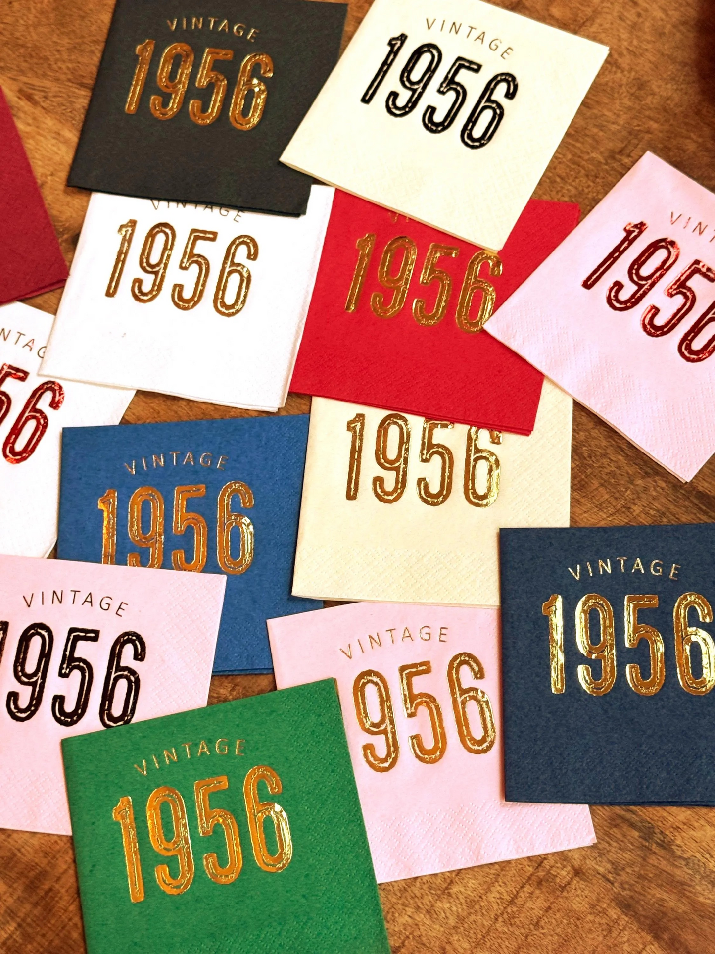 Vintage 1956 Cocktail Napkins – 70th Birthday Personalized Foil Napkins | Set of 20