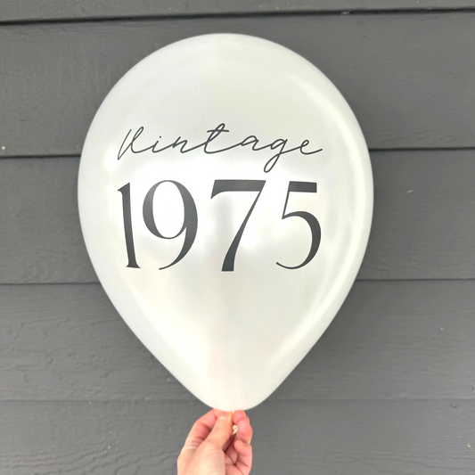 Vintage 1975 Balloon – Pearl White 50th Birthday Party Decor