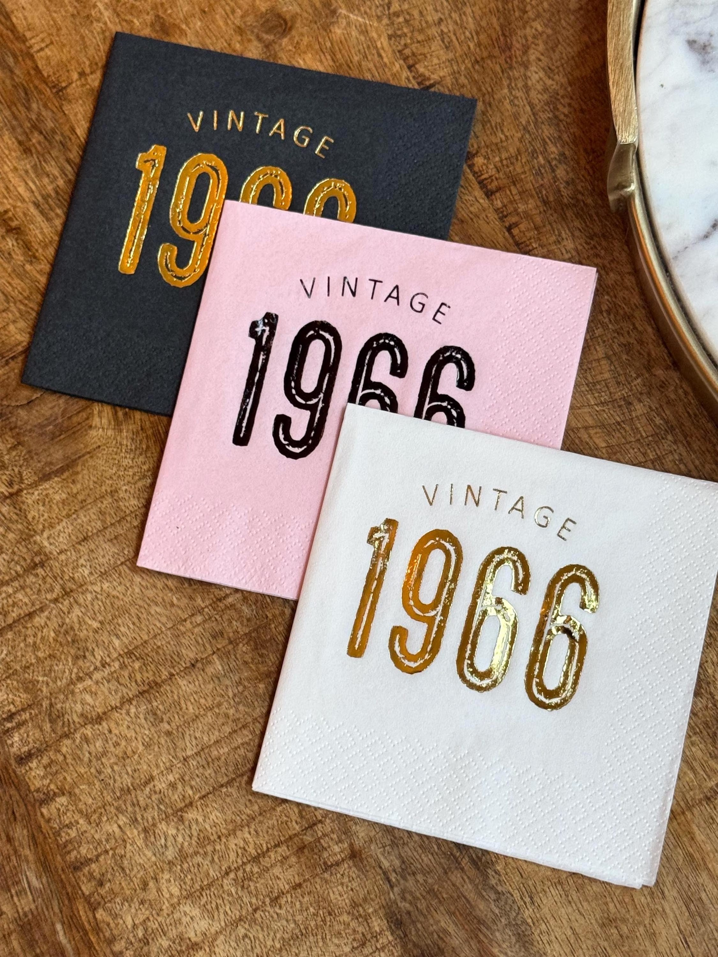 Vintage 1966 Cocktail Napkins – 60th Birthday Custom Foil Napkins | Set of 20
